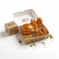 Box Meal 1 ( 1 Chicken Burger, 1PC Chicken, 3 Spicy Wings | Fries & Drink)