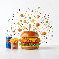 Double Chicken Fillet Burger | Fries & Drink