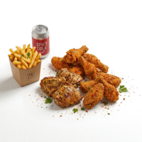 2 PCS Chicken, 3 Spicy Wings | Fries & Drink